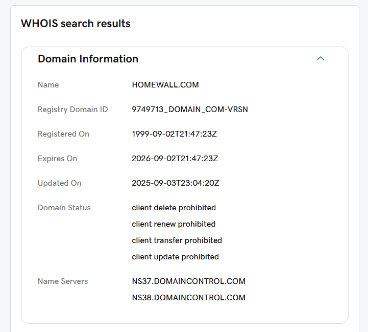 homewall.com was already owned?